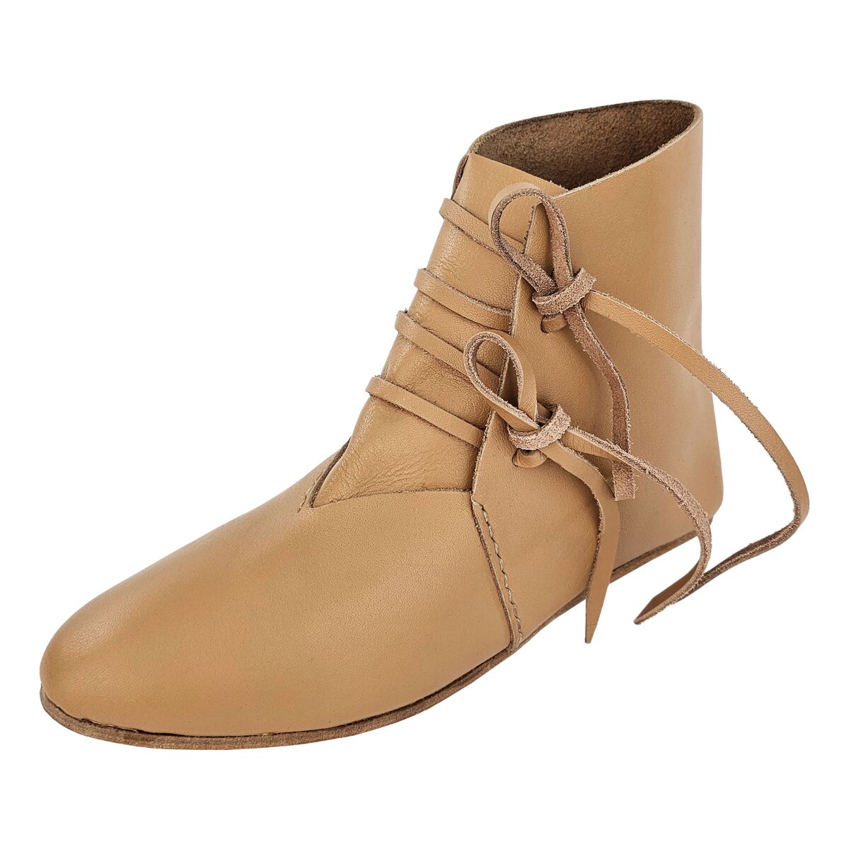 Mittelalter Schuhe Typ London einfach genagelte Sohle Naturbraun 39