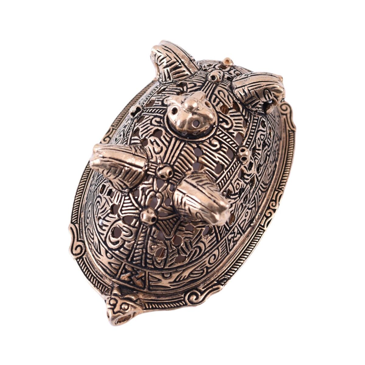 Wikinger Buckelfibel aus Birka mit Pferdeköpfen bronze Abverkauf
