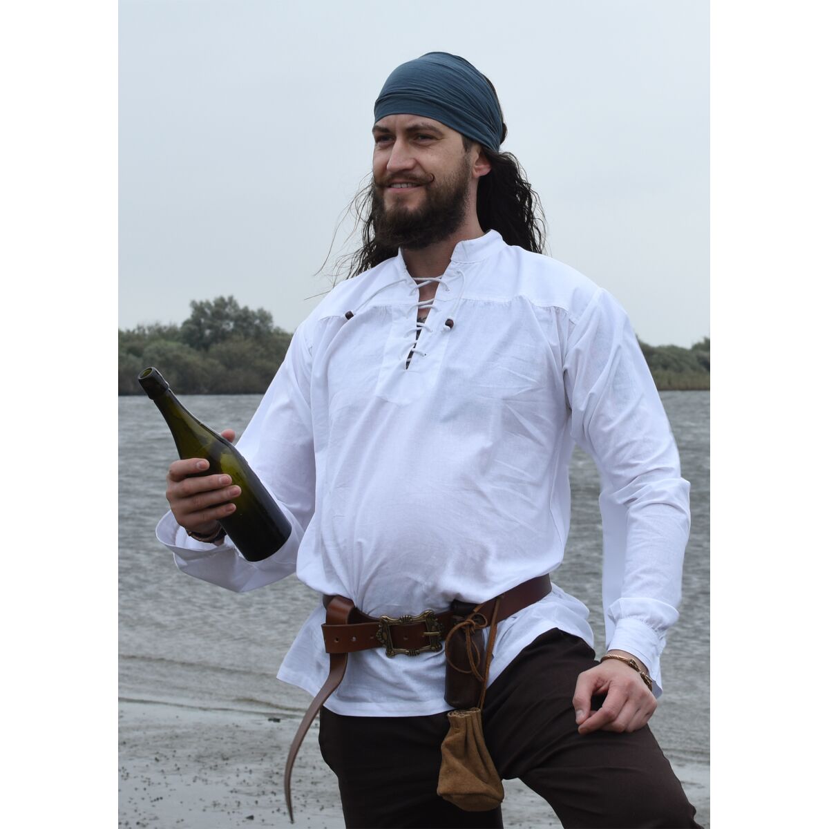Mittelalter-Hemd Ludwig, weiß, Gr. XXL