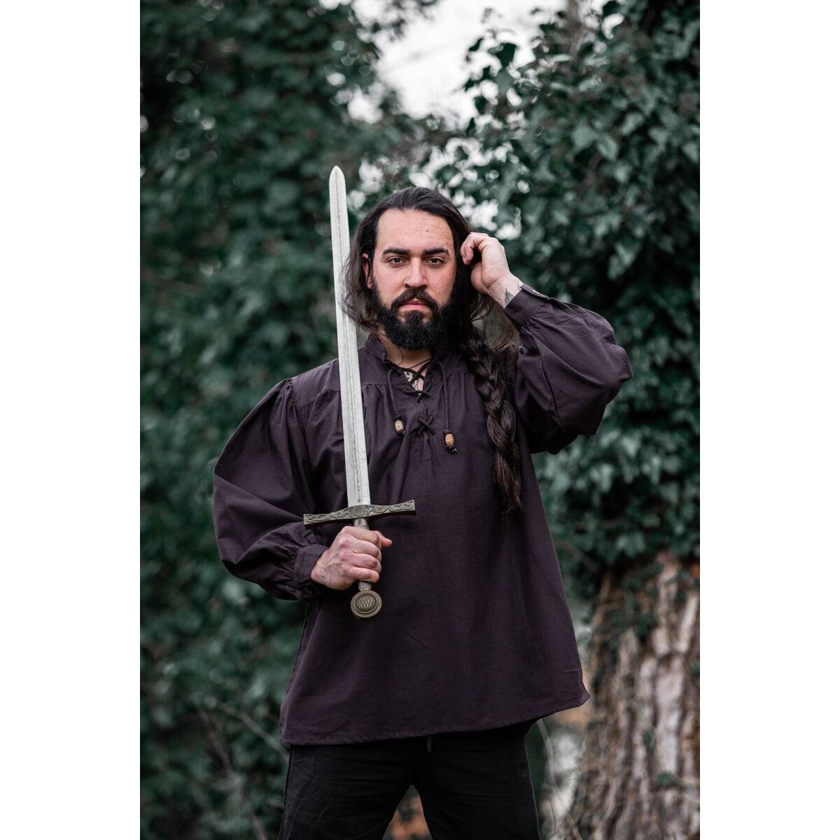 Mittelalter Schnürhemd Braun "Friedrich" L
