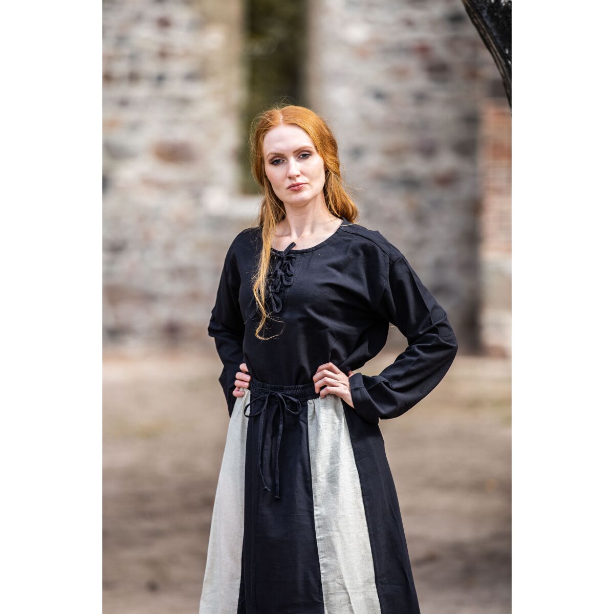 Mittelalter Bluse Schwarz "Tilda" S