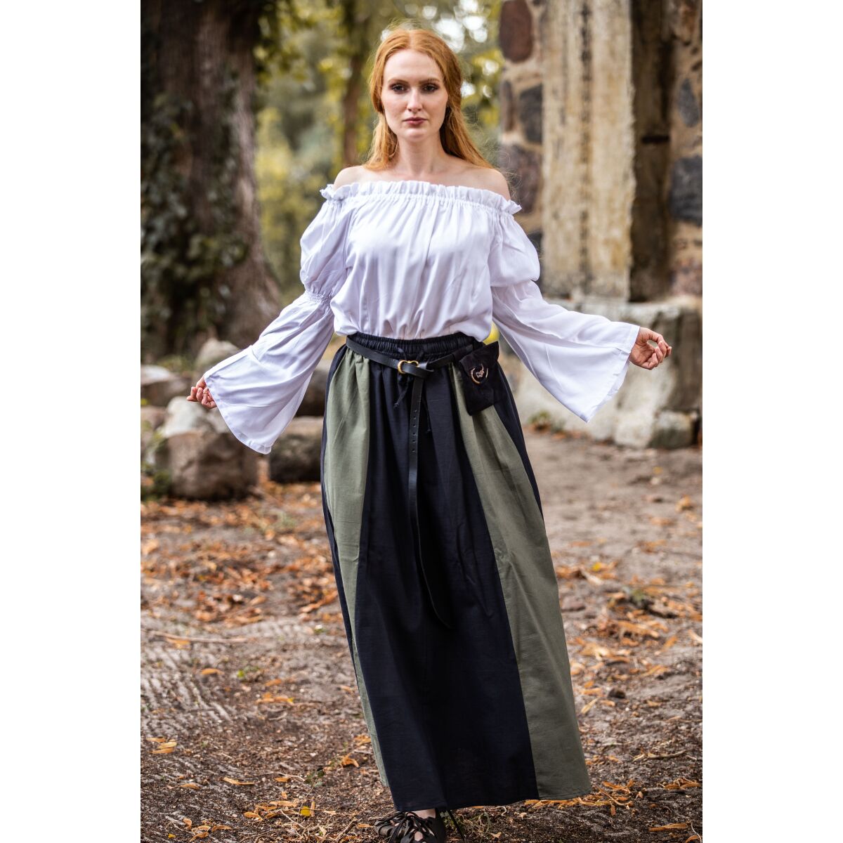 Klassische Mittelalterbluse Weiß "Emma" lxl