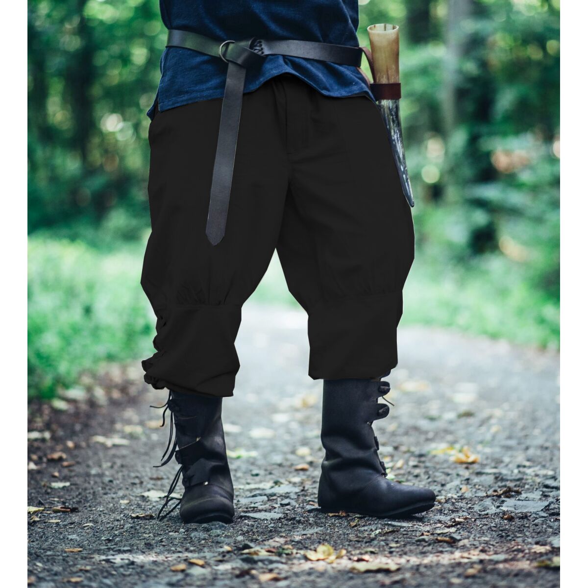 Rushose mit Beinschnürung Schwarz "Magnus" XXXL