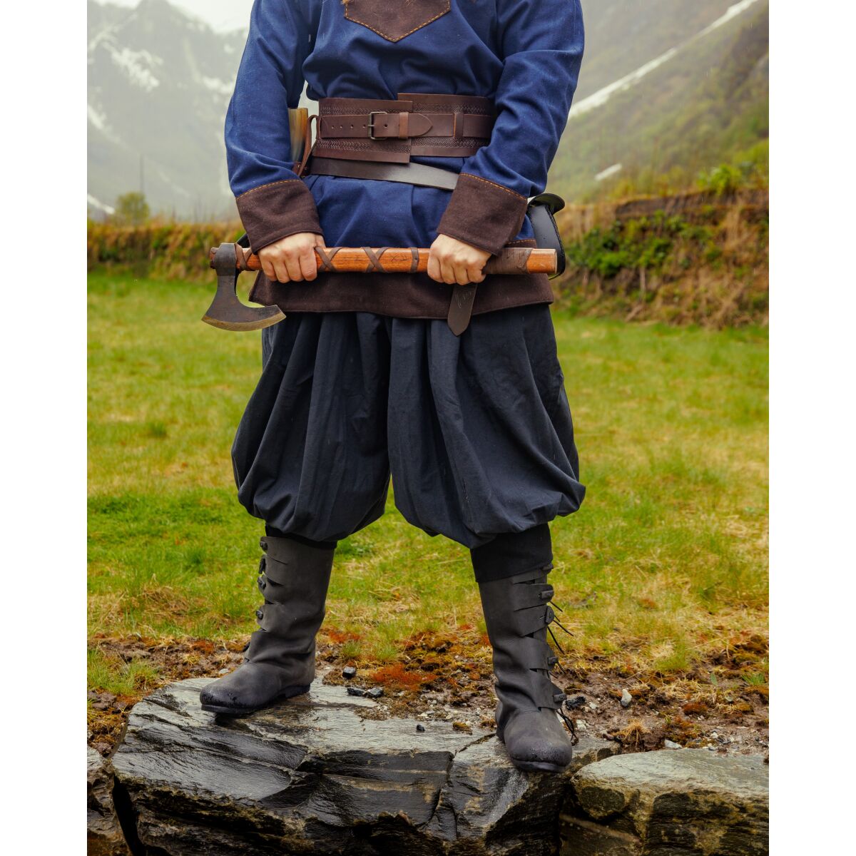 Wikinger Rushose Baumwolle Schwarz "Norman" XXXL