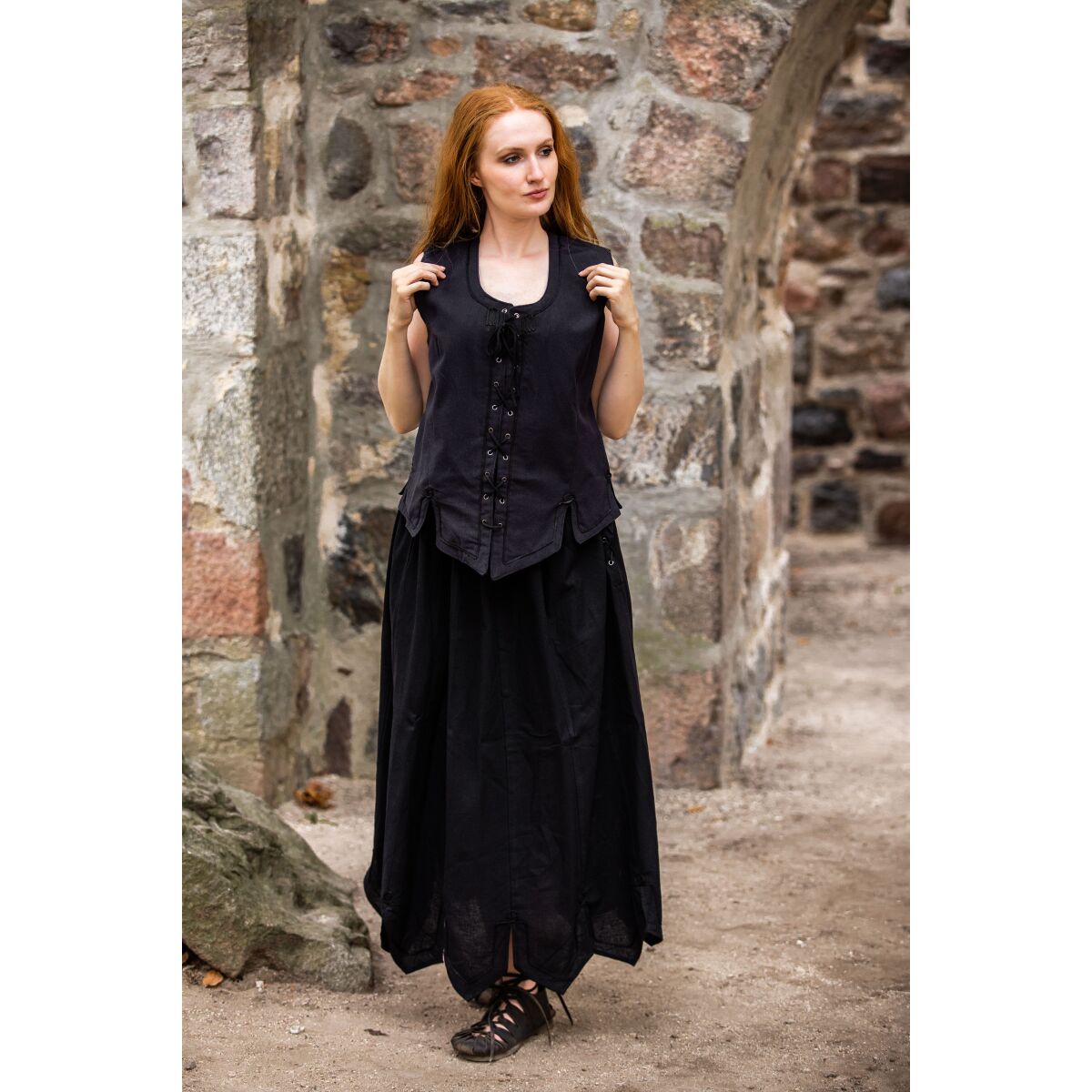 Miederweste mit Stickerei Schwarz "Selma" XXXL