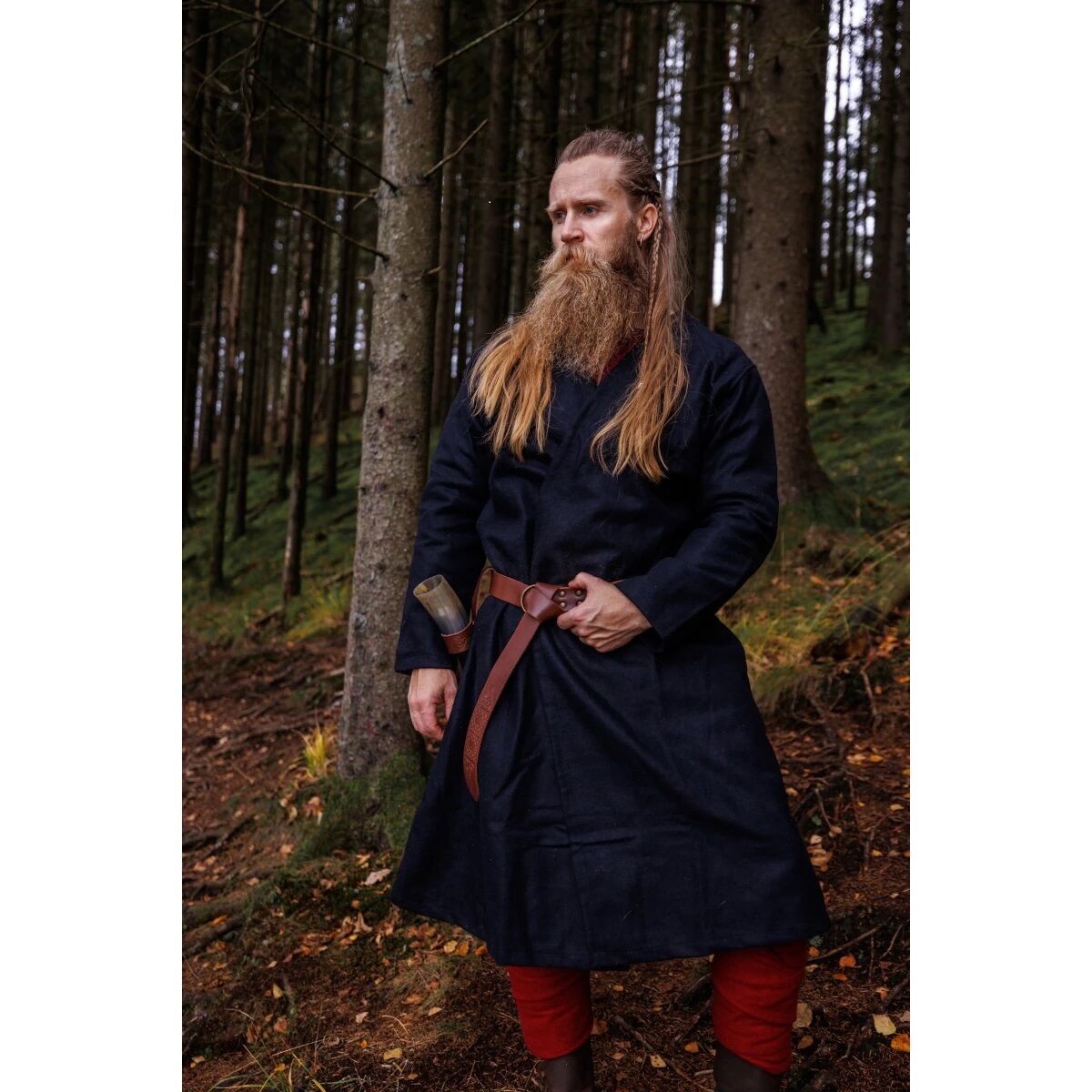 Woll-Klappenrock Schwarz "Balder" XXL