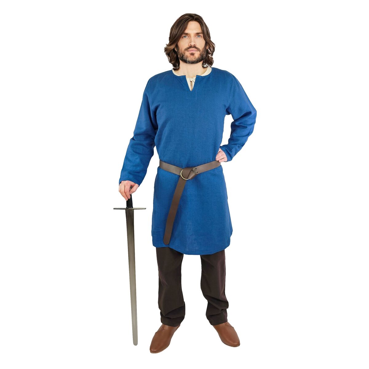Wikinger Leinentunika Blau Abverkauf