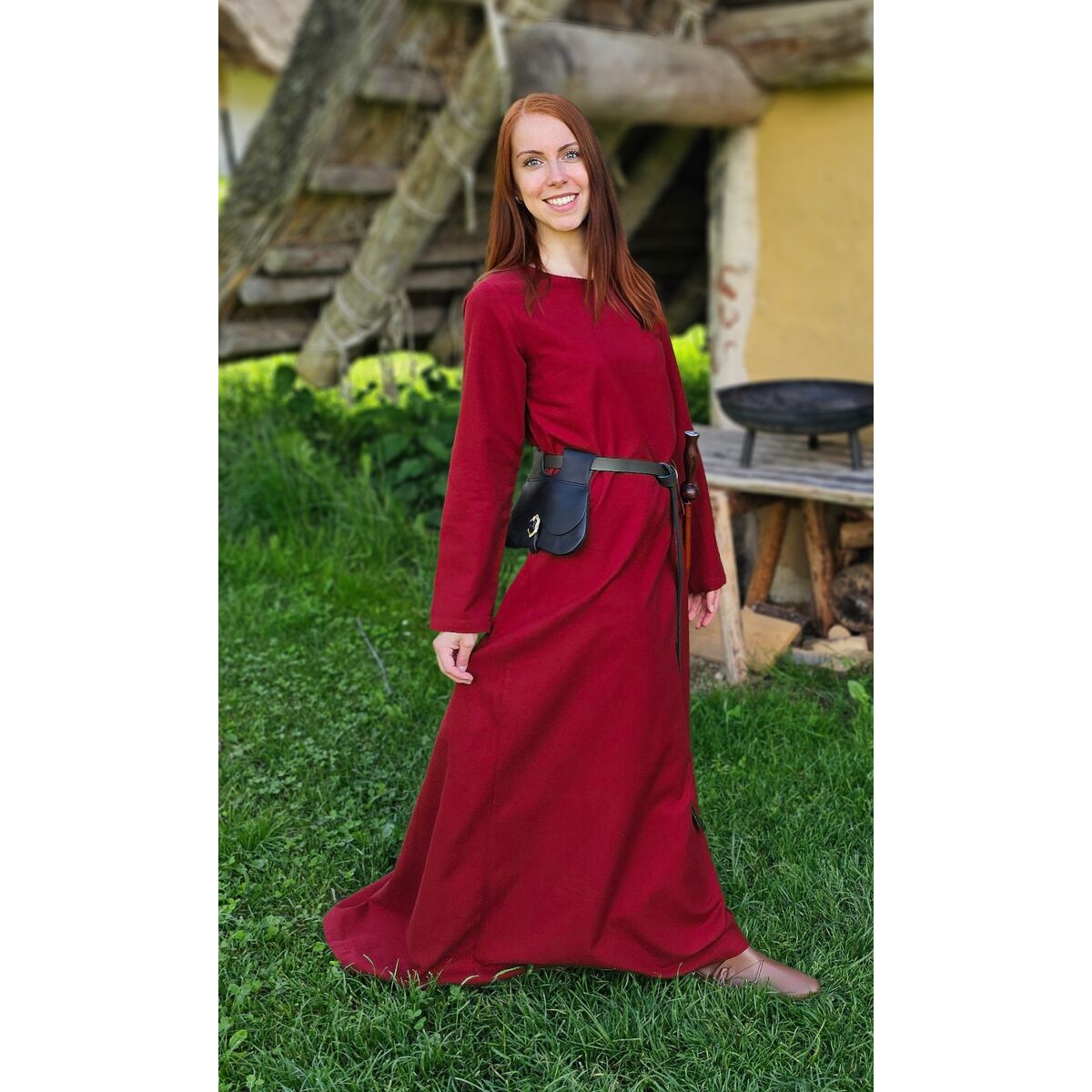 Klassisches Mittelalter Kleid oder Unterkleid rot "Amalie" L