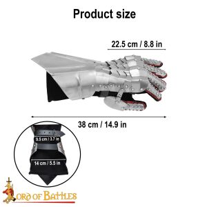 Spätmittelalterliche / Gotische Panzerhandschuhe aus Stahl 18 Gauge (1,3 mm)