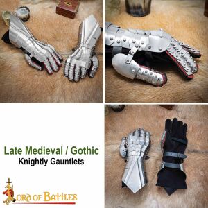 Spätmittelalterliche / Gotische Panzerhandschuhe aus Stahl 18 Gauge (1,3 mm)