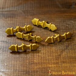 Zierbeschlag gewölbte Stäbchen Messing 5er Set