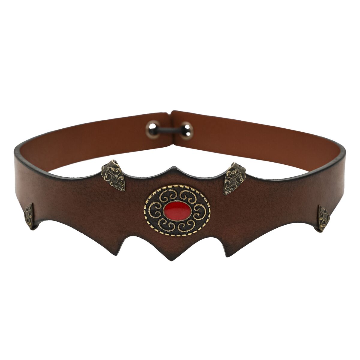 Leder Stirnband Tiara - Braun
