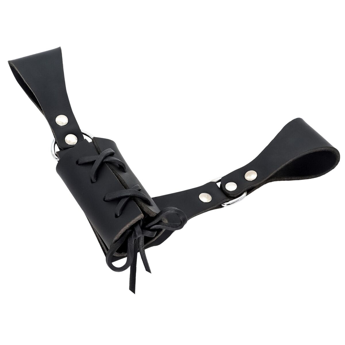 Dolchhalter oder Axthalter aus Leder - Schwarz, Linkshänder