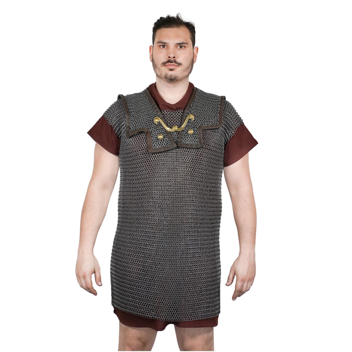 Lorica Hamata Römisches Kettenhemd, unvernietet, ID 9 mm, Federstahl - XL