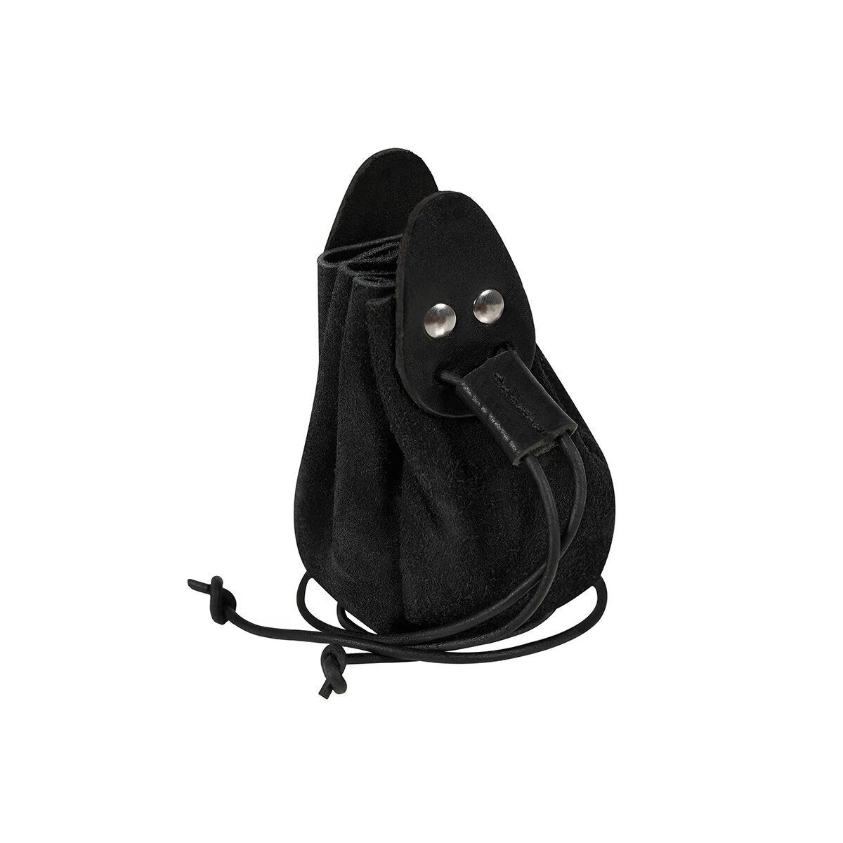 Wildlederbeutel 10cm Durchmesser schwarz