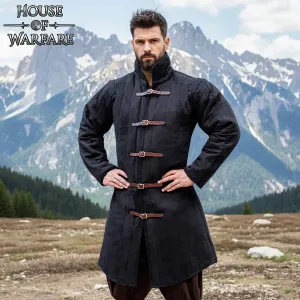 Mittelalterlicher gepolsterter Gambeson Schwarz