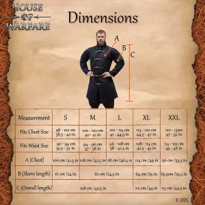 Mittelalterlicher gepolsterter Gambeson Schwarz