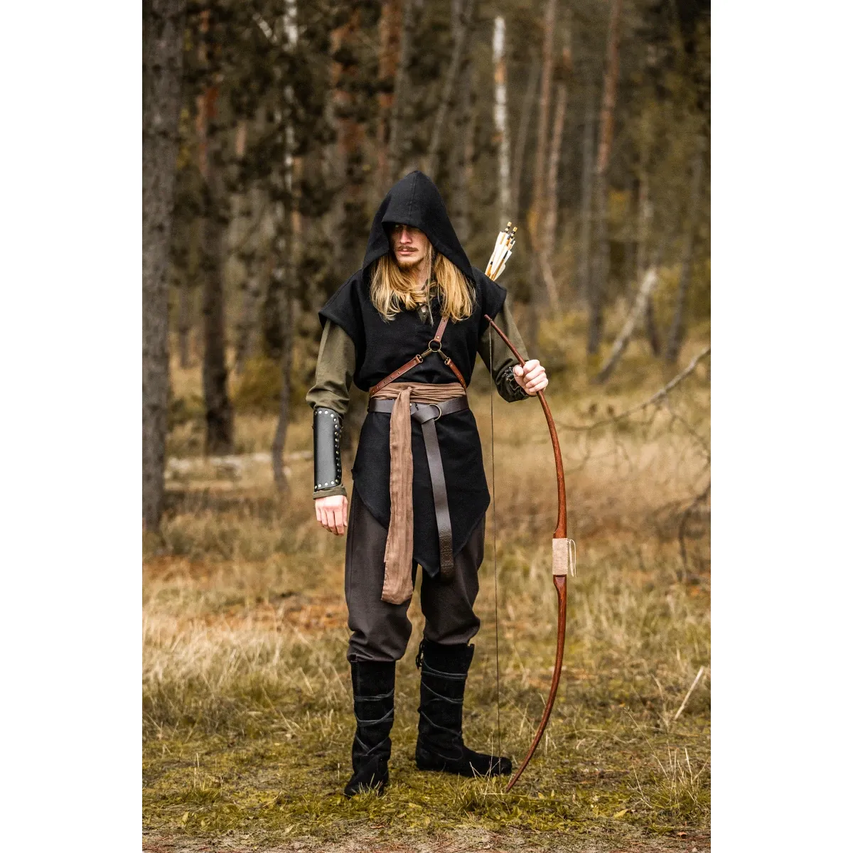 Waldläufer Tunika unisex Schwarz „Aldon“ M