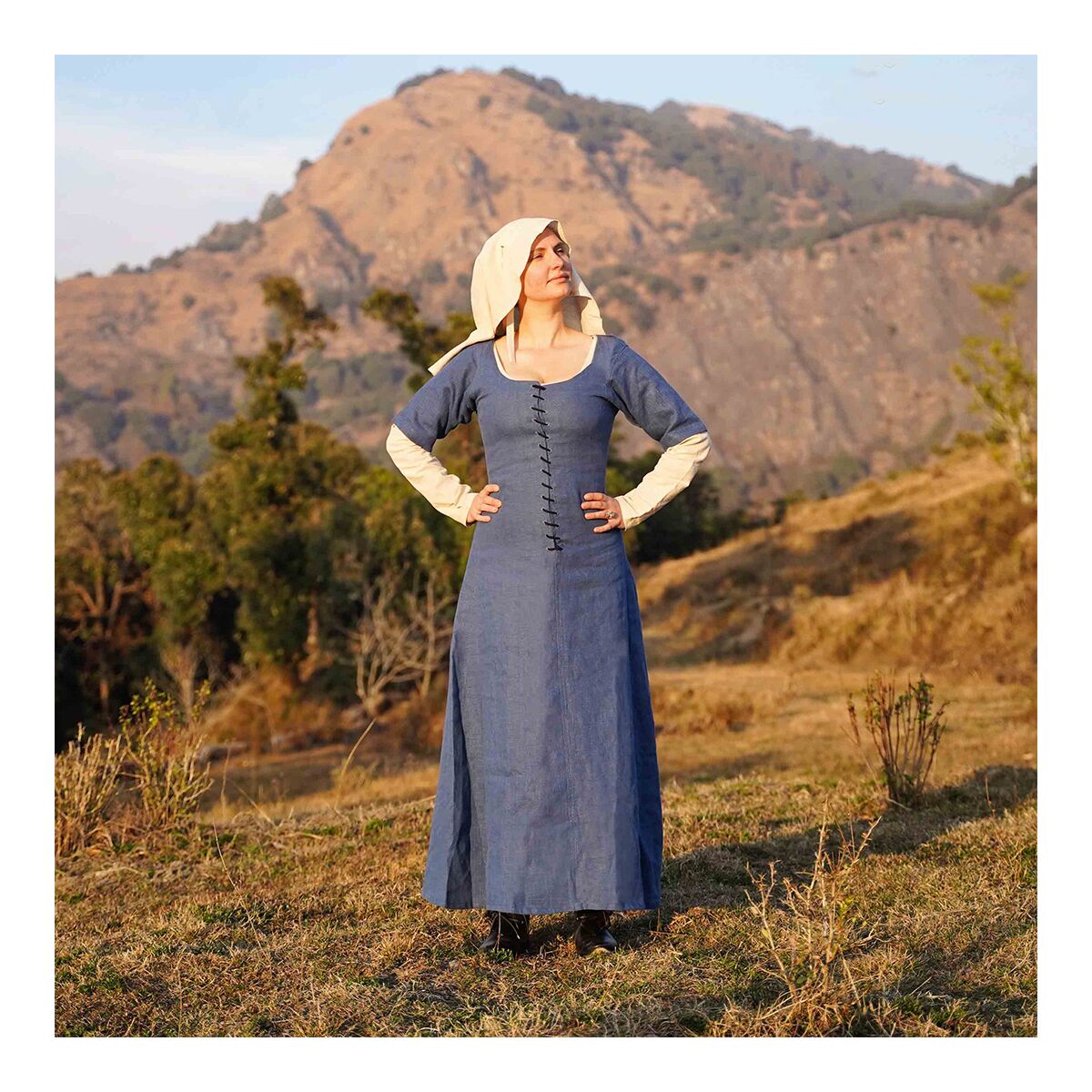 Mittelalter Kirtle aus Leinen L