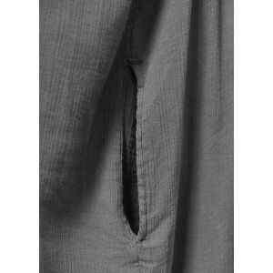 Ärmellose Tunika grau mit Kapuze Crinkle-Look "Malric"
