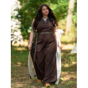 Mittelalter Kleid mit Schnürung ärmellos Braun / Natur "Juta" S, B-Ware