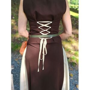 Mittelalter Kleid mit Schnürung ärmellos Braun / Natur "Juta" S, B-Ware