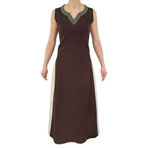 Mittelalter Kleid mit Schnürung ärmellos Braun / Natur "Juta" S, B-Ware