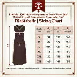 Mittelalter Kleid mit Schnürung ärmellos Braun / Natur "Juta" S, B-Ware