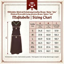 Mittelalter Kleid mit Schnürung ärmellos Braun / Natur "Juta" S, B-Ware