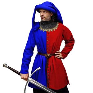 Spätmittelalterliche Houppelande aus Wolle 14.-15. Jahrhundert Rot, B-Ware