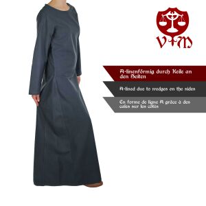 Klassisches Mittelalter Kleid oder Unterkleid blau "Amalie" XXXL, B-Ware