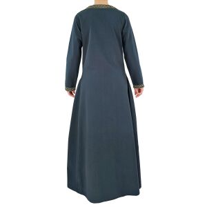 Mittelalter Kleid langarm Blau, mit Borte "Sigyn" L, B-Ware