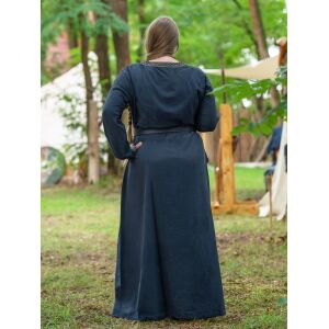 Mittelalter Kleid langarm Blau, mit Borte "Sigyn" L, B-Ware