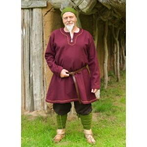 Wolltunika "Forseti" Wikinger 100% Wolle Burgund