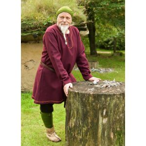 Wolltunika "Forseti" Wikinger 100% Wolle Burgund