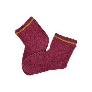 Wollsocken "Forseti" gehäkelt Burgund