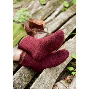 Wollsocken "Forseti" gehäkelt Burgund
