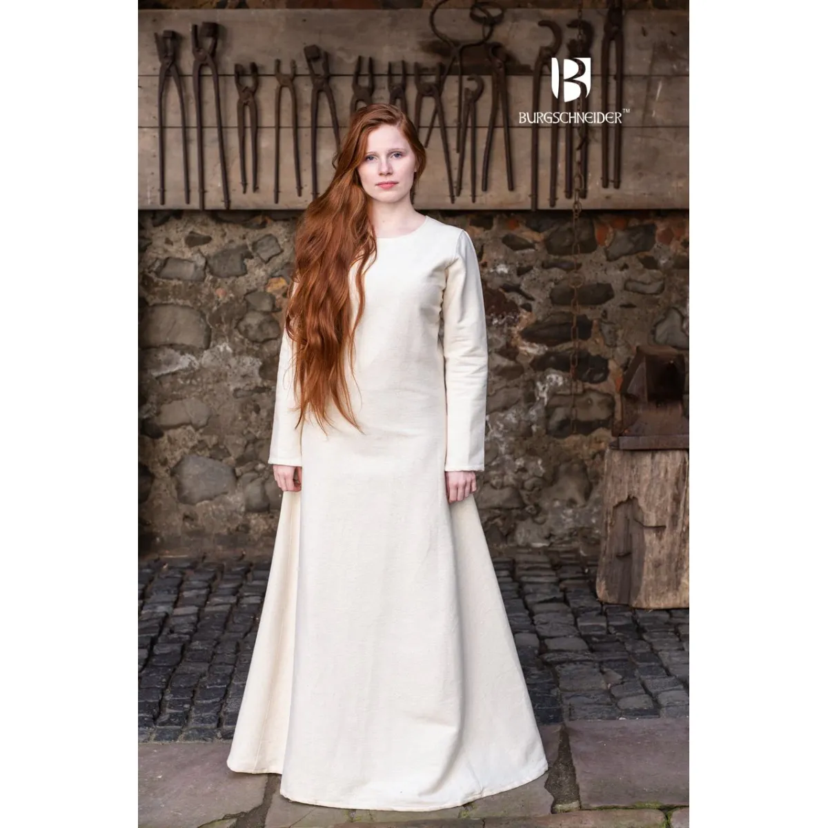 Winter Mittelalter Kleid Typ Unterkleid Thora Natur XXL