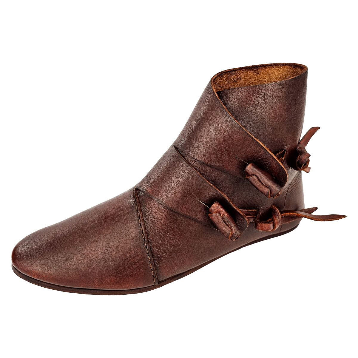 Wikinger Schuhe Typ Jorvik mit einfach genagelter Sohle Braun Gr. 40