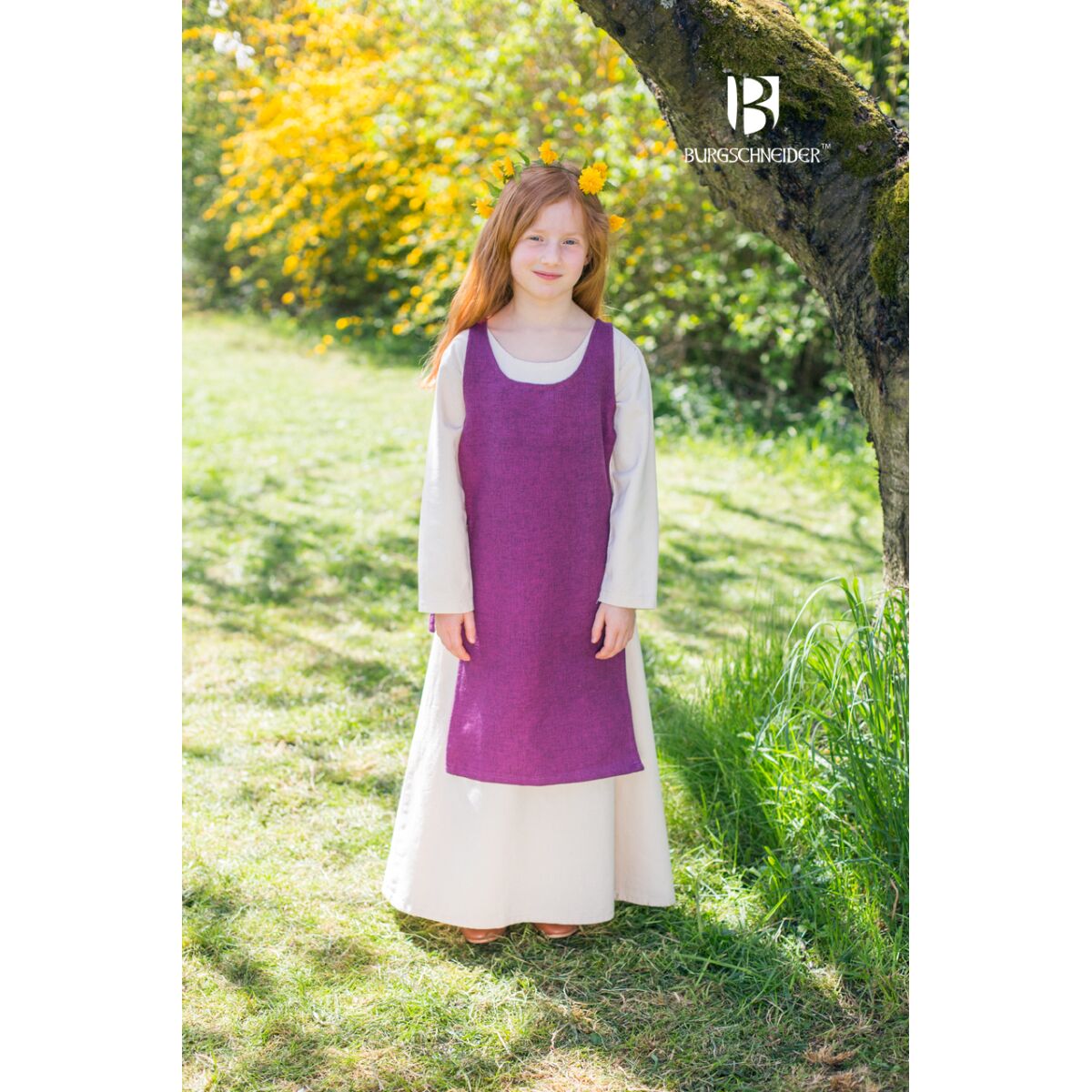 Kinder Mittelalter Kleid Typ Überkleid Ylva Flieder 128