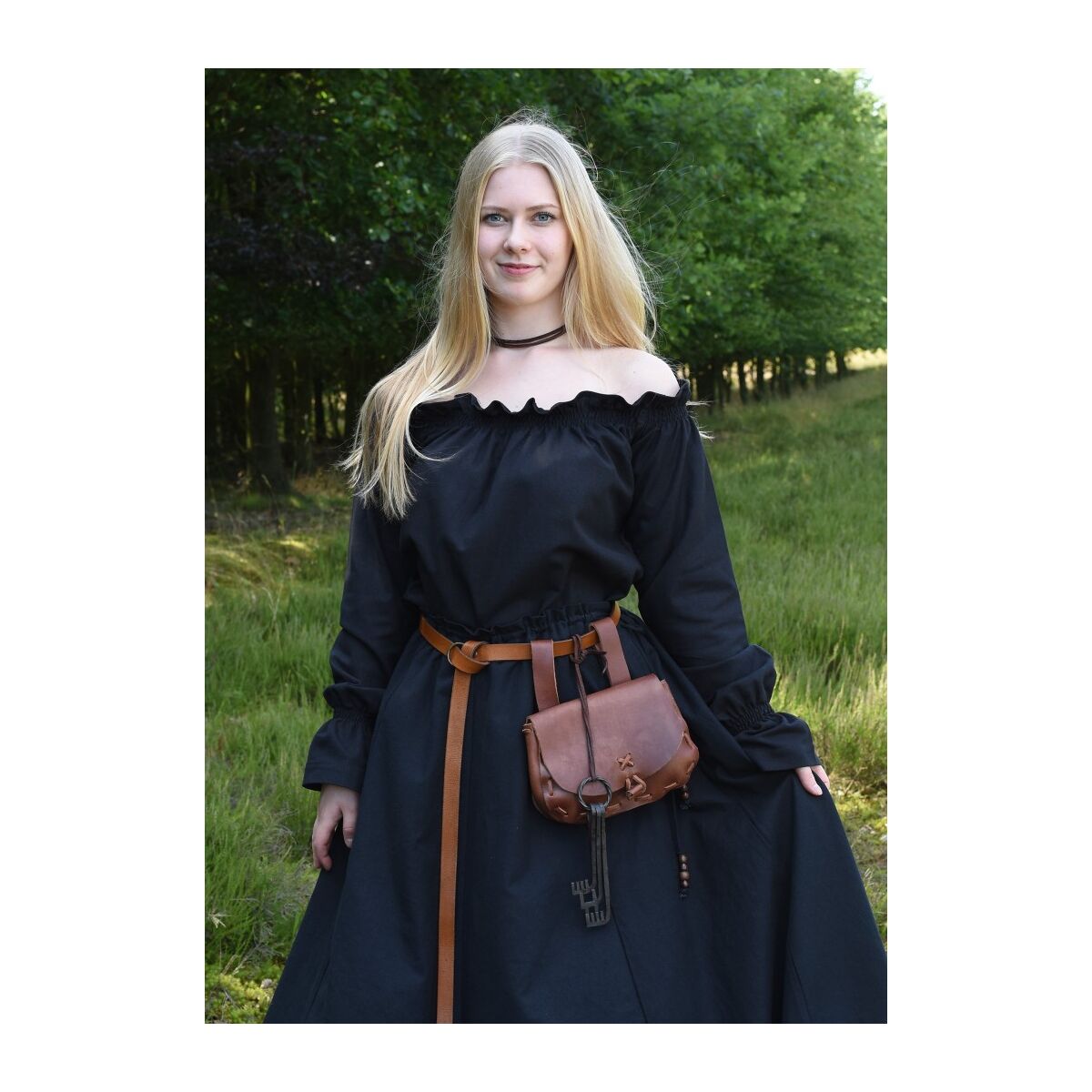 Markt-Mittelalter Bluse oder Piratenbluse Carmen Schwarz Größe XL
